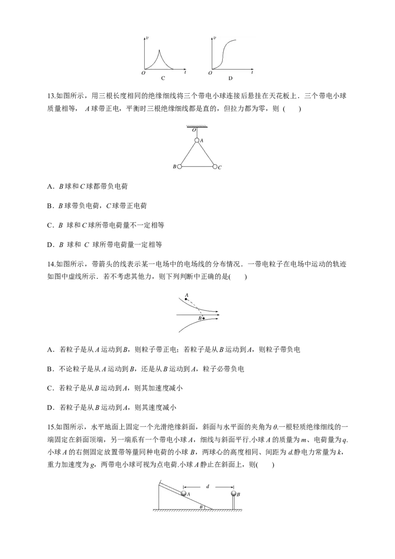 微型专题01电场力的性质（练习题）（原卷版）_高中九科知识点归纳。_人教版高中Word电子版试卷练习试题知识点全科_高中物理试卷习题_物理必修_必修3_同步练习（第二套）29份