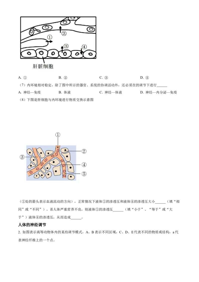 高二上学期期末生物试题（原卷版）_高中九科知识点归纳。_人教版高中Word电子版试卷练习试题知识点全科_高中生物试卷习题_生物选修_选修1_人教版生物选修一期末试卷（012份）_894