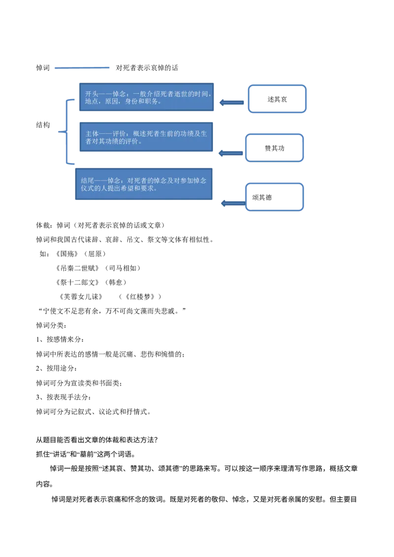 10.2《在马克思墓前的讲话》（同步学案）（教师版）_高语_高中语文_必修下册_同步讲义
