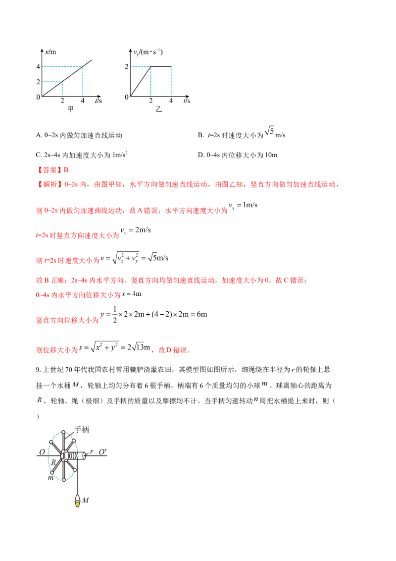 物理（人教版2019A卷）-（全解全析）_高中九科知识点归纳。_人教版高中Word电子版试卷练习试题知识点全科_高中物理试卷习题_物理必修_必修2_人教版物理必修二期中测试（005份）