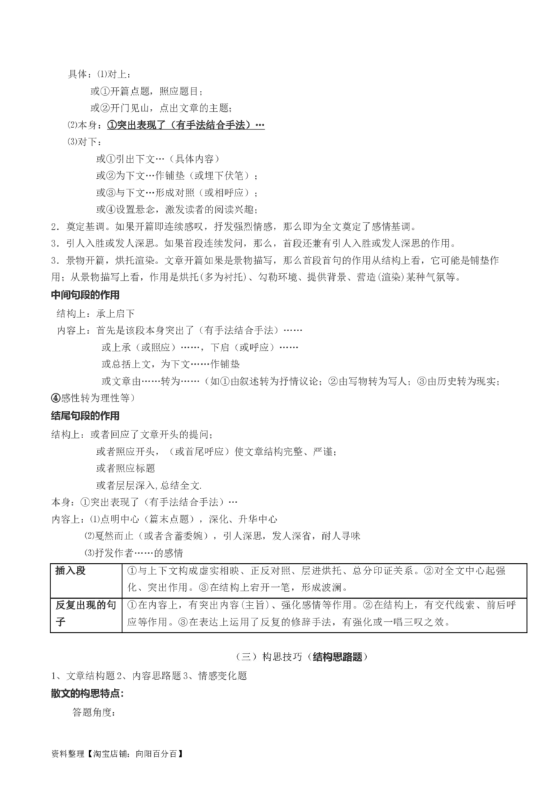第03讲散文的表达技巧（讲义）（解析版）_01高考语文_新高考复习资料_2024年新高考资料_一轮复习资料_高考语文一轮复习讲练测（课件+讲义+练习）（新高考）_第一部分现代文阅读