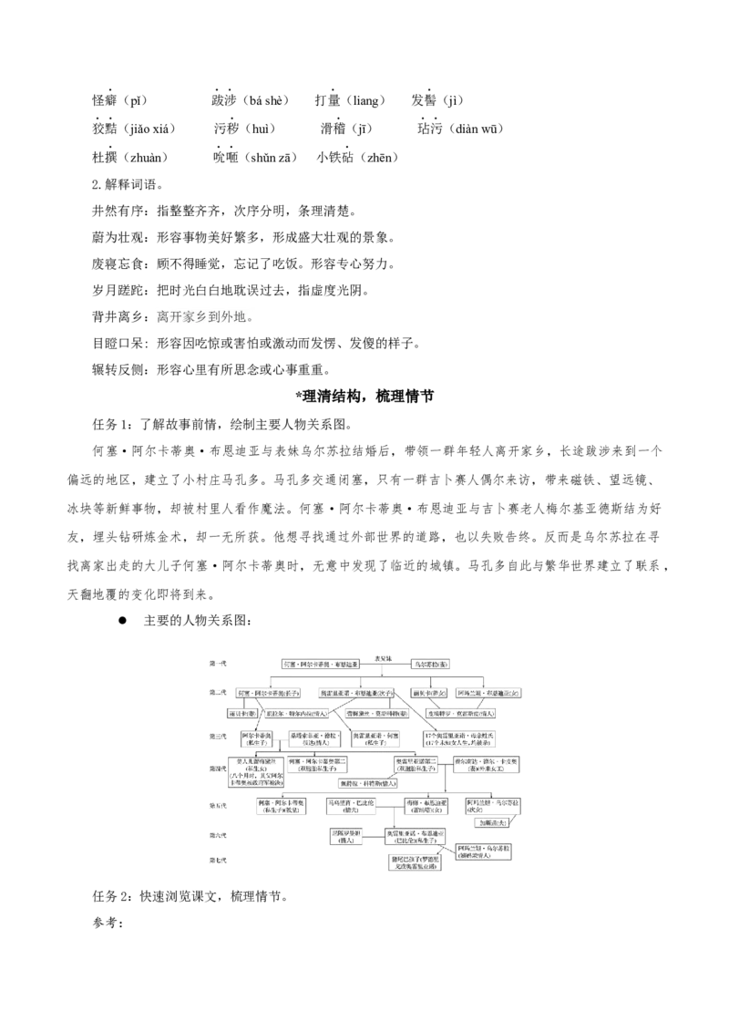11《百年孤独（节选）》（教学设计）-（统编版选择性必修上册）_高语_高中语文_选择性必修上册_教学设计