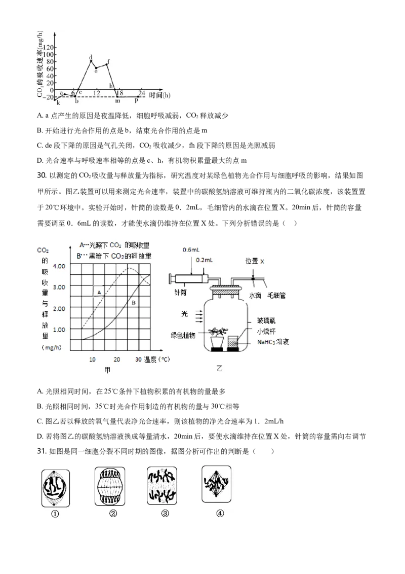 精品解析：云南省昆明市衡水实验中学西山学校高一上学期期末生物试题（原卷版）_高中九科知识点归纳。_人教版高中Word电子版试卷练习试题知识点全科_高中生物试卷习题_生物必修