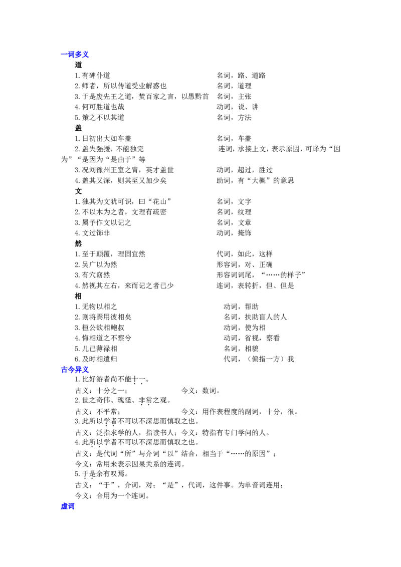 01知识讲解_高语_1高中语文_1高一语文人教版知识导学_24游褒禅山记