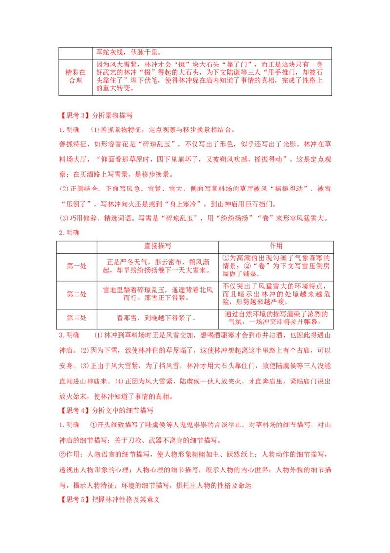 13.1《林教头风雪山神庙》（学案）-格致课堂精选_高语_人教版高中语文_02部编高中语文必修下册_03第三套课件+教案+学案+习题5.10更新_学案