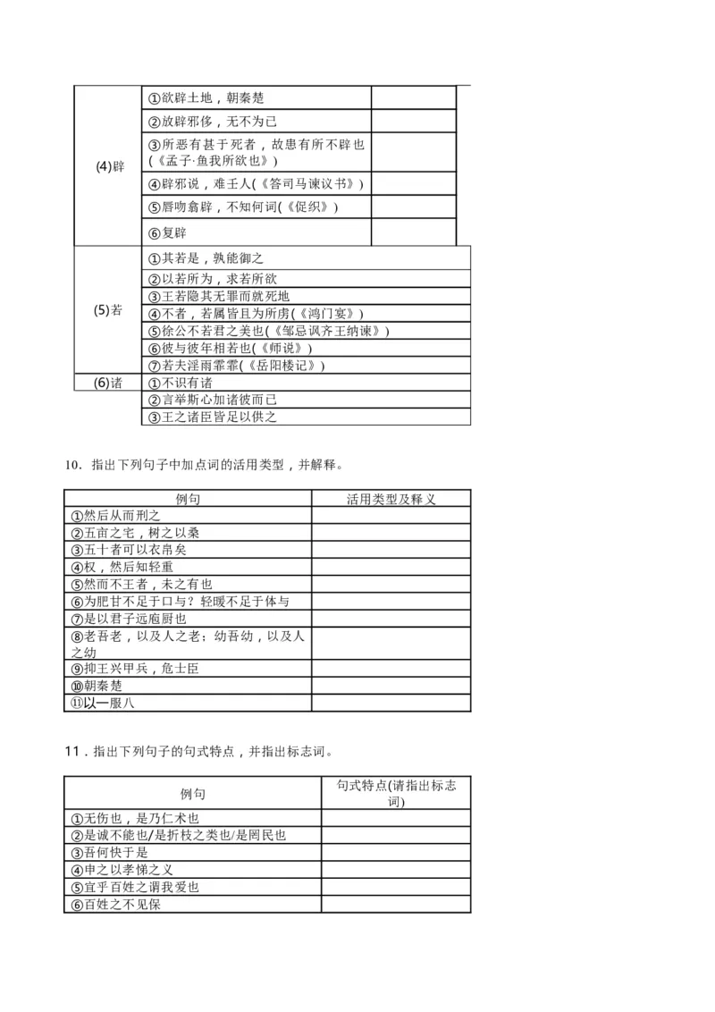 第02讲必修下《子路、曾皙、冉有、公西华侍坐》《齐桓晋文之事》《庖丁解牛》一轮复习（讲义）（原卷版）_01高考语文_5.22025年新高考资料