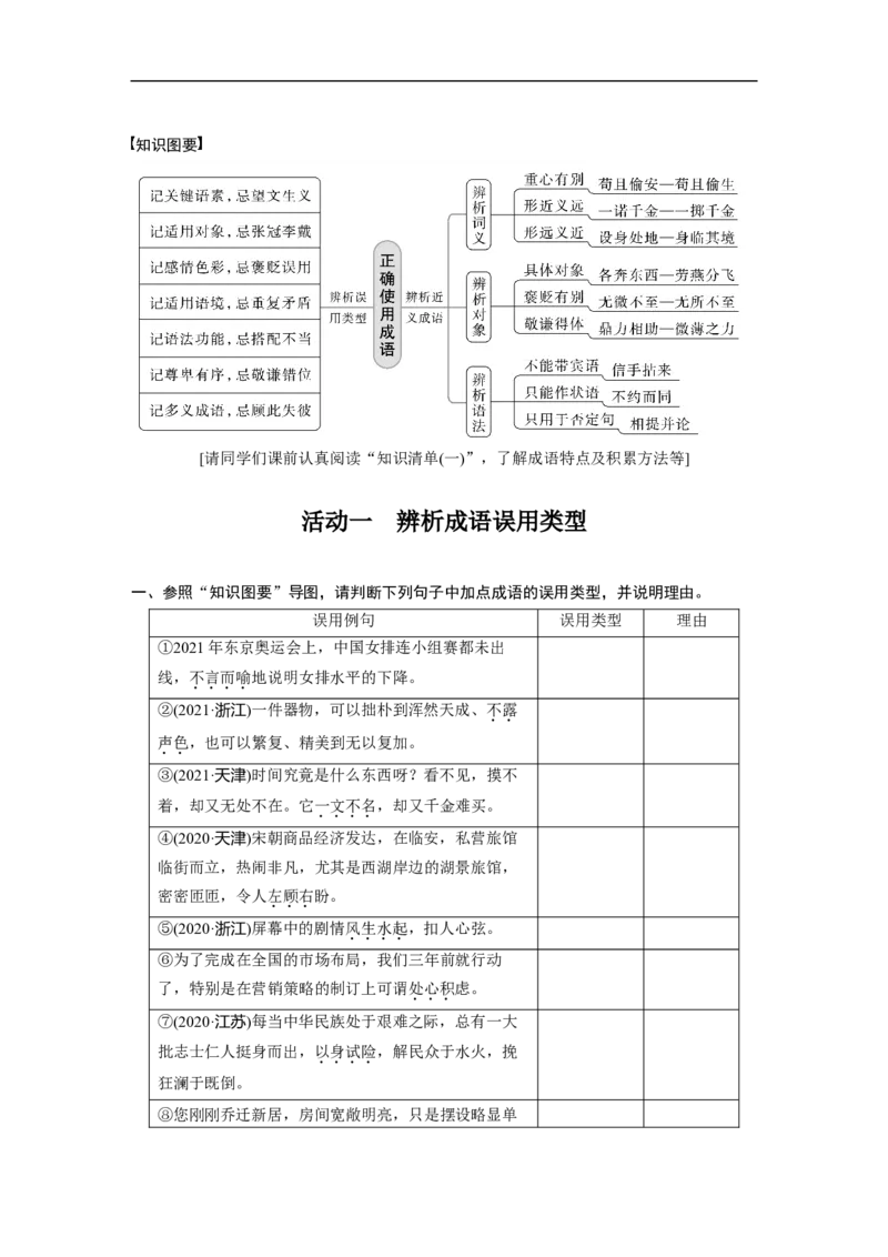 第1部分语言策略与技能课时2　正确使用成语&mdash;&mdash;精解词义，细察语境_01高考语文_6赠通用版（老高考）复习资料_一轮复习_2023年高考语文一轮复习讲义+课件（全国版）