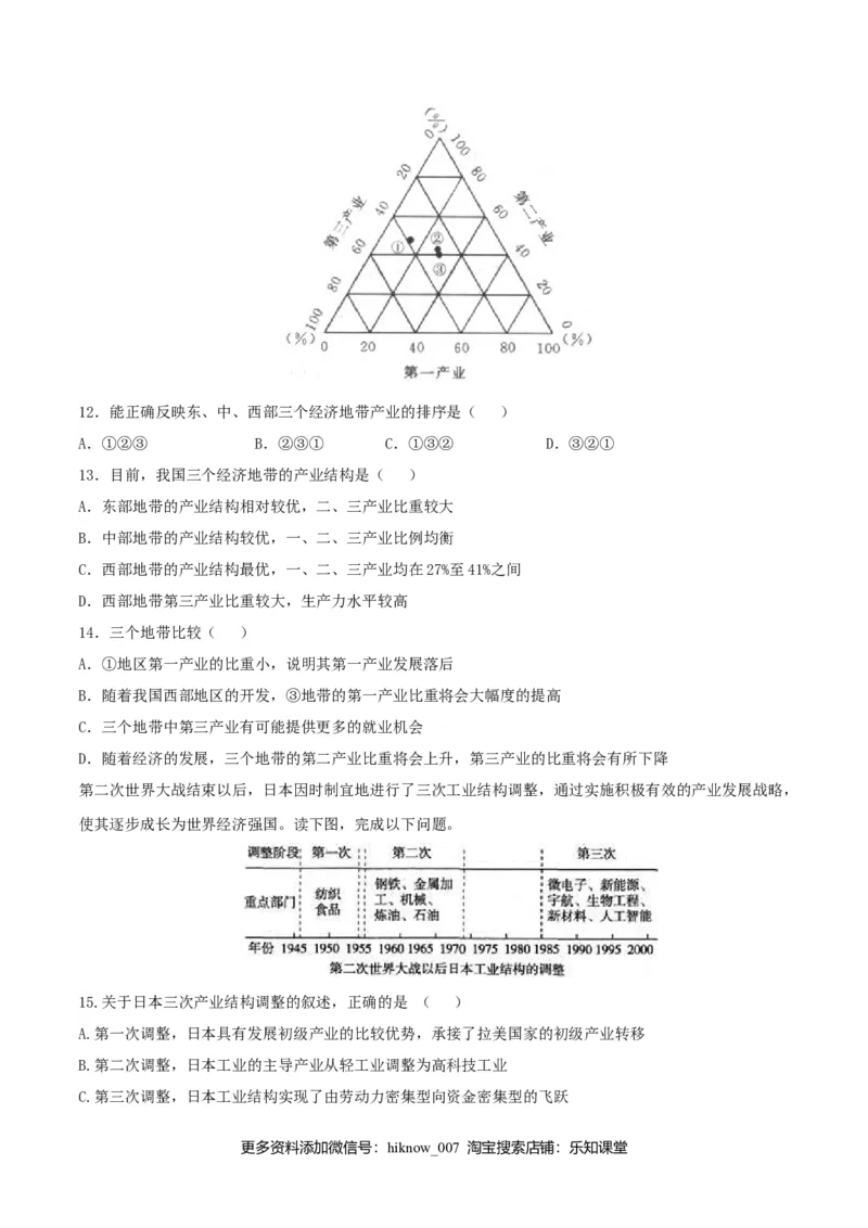 第三章城市、产业与区域发展（单元检测）高二同步备课系列（人教版选择性必修二）_高中九科知识点归纳。_人教版高中Word电子版试卷练习试题知识点全科_高中地理试卷习题_地理选修