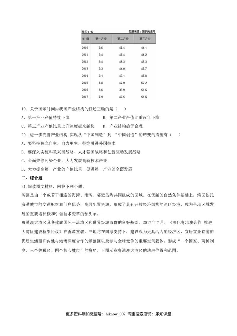 第三章城市、产业与区域发展（单元检测）高二同步备课系列（人教版选择性必修二）_高中九科知识点归纳。_人教版高中Word电子版试卷练习试题知识点全科_高中地理试卷习题_地理选修