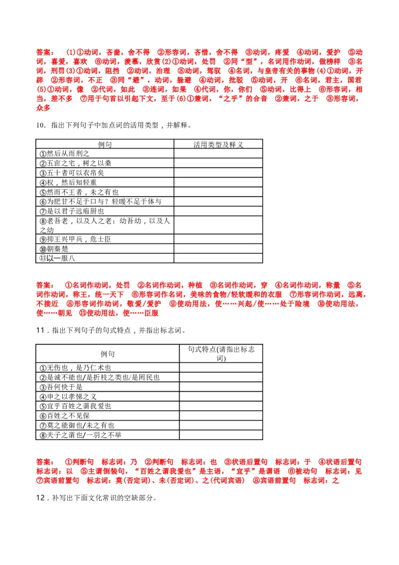 第02讲必修下《子路、曾皙、冉有、公西华侍坐》《齐桓晋文之事》《庖丁解牛》一轮复习（讲义）（解析版）_01高考语文_52025年新高考资料_一轮复习_2025年高考语文一轮复习讲练测