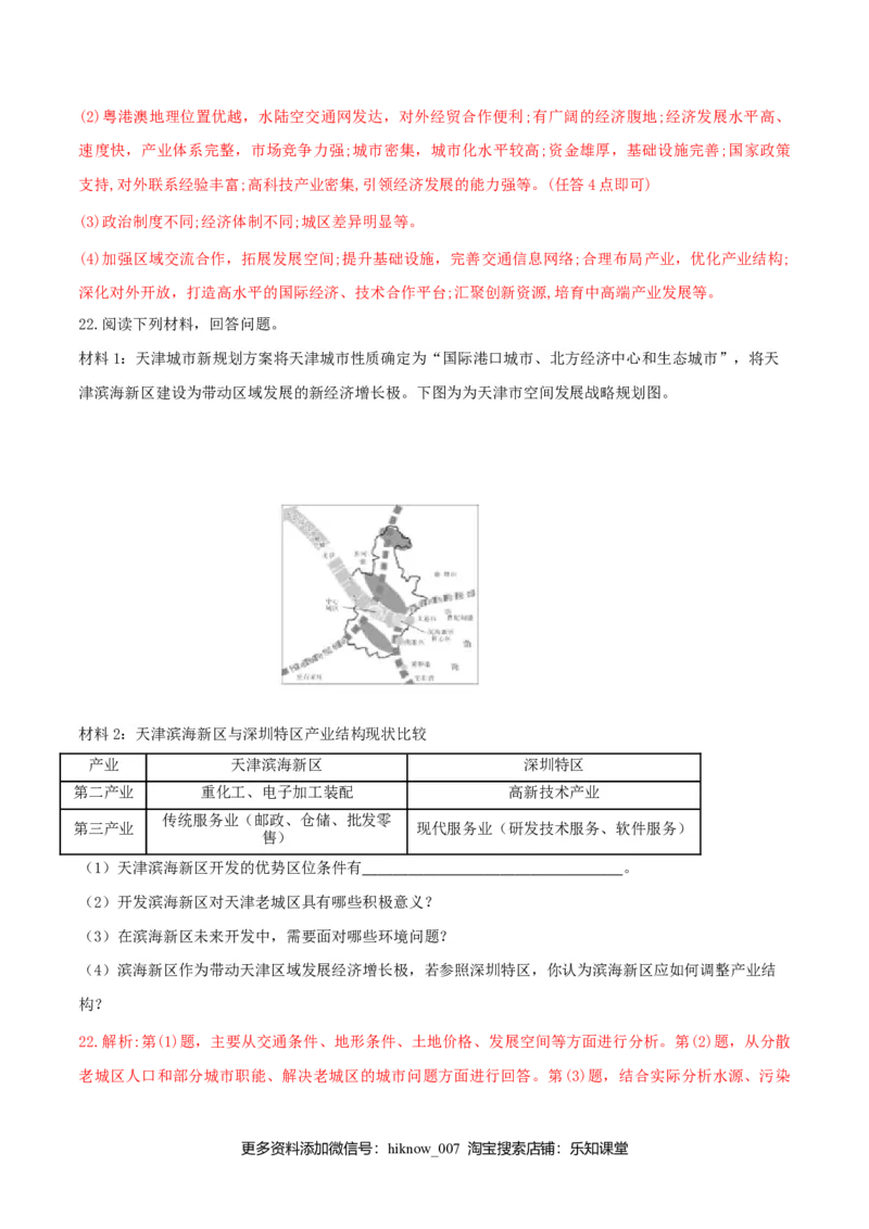 第三章城市、产业与区域发展（单元检测）高二同步备课系列（人教版选择性必修二）（解析版）_高中九科知识点归纳。_人教版高中Word电子版试卷练习试题知识点全科_高中地理试卷习题