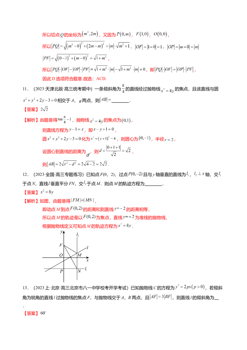 热点7-4抛物线及其应用（6题型+满分技巧+限时检测）（解析版）_2.2025数学总复习_2024年新高考资料_3.2024专项复习_2024年高考数学热点&middot;重点&middot;难点专练（新高考专用）