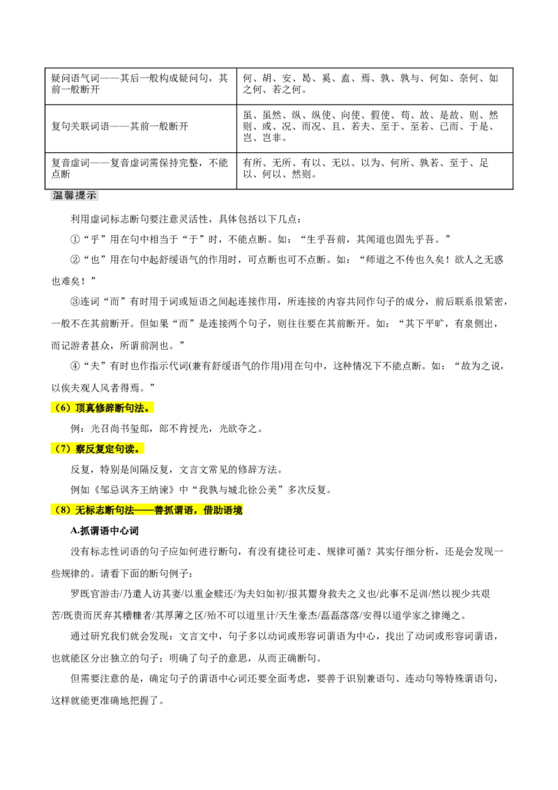 考点22文言断句-备战2025年高考语文一轮复习考点帮（新高考通用）（原卷版）_01高考语文_52025年新高考资料_一轮复习_备战2025年高考语文一轮复习考点帮