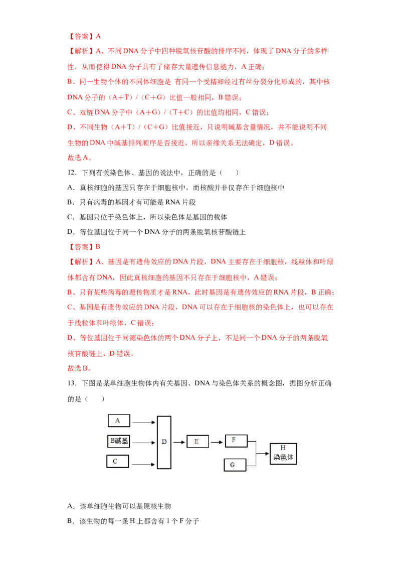 期末拔高卷4-冲刺期末高一生物下学期期末拔高冲刺卷（2019人教版）（解析版）_高中九科知识点归纳。_人教版高中Word电子版试卷练习试题知识点全科_高中生物试卷习题_生物必修
