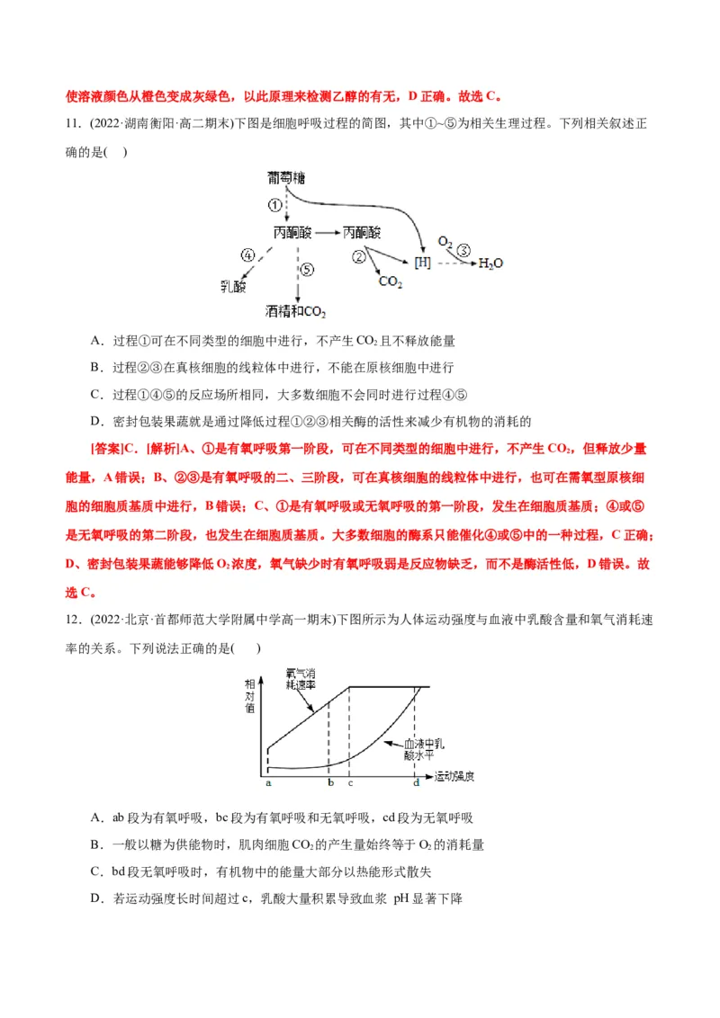 第5章细胞的能量供应和利用（B卷&middot;能力提升练）（解析版）_高中九科知识点归纳。_人教版高中Word电子版试卷练习试题知识点全科_高中生物试卷习题_生物必修_必修1