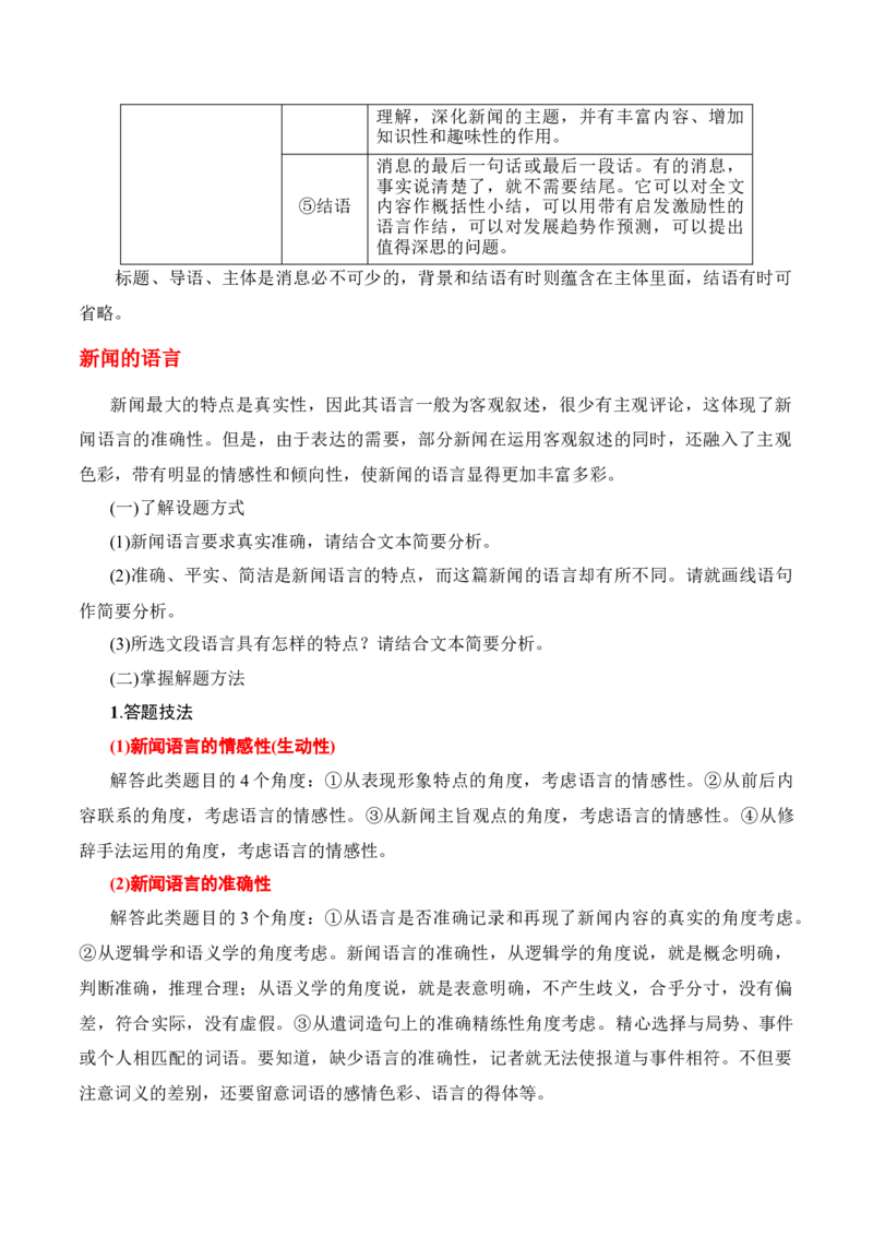 第1节信息类文本文体知识-口袋书2024年高考语文一轮复习知识清单（全国通用）（解析版）_01高考语文_通用版（老高考）复习资料_2024年复习资料_第2章信息类文本阅读