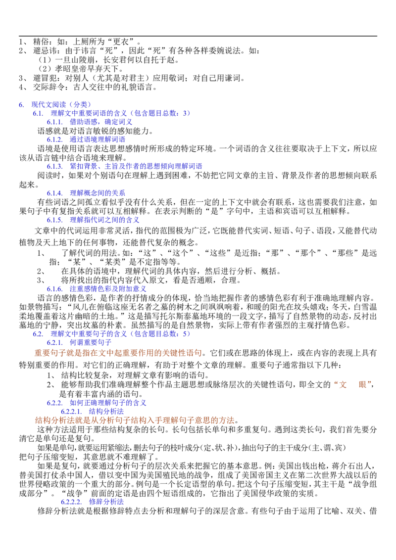 语文_高考语文知识点全集_侧重语法基础知识_128页_高中九科知识点归纳。_语文