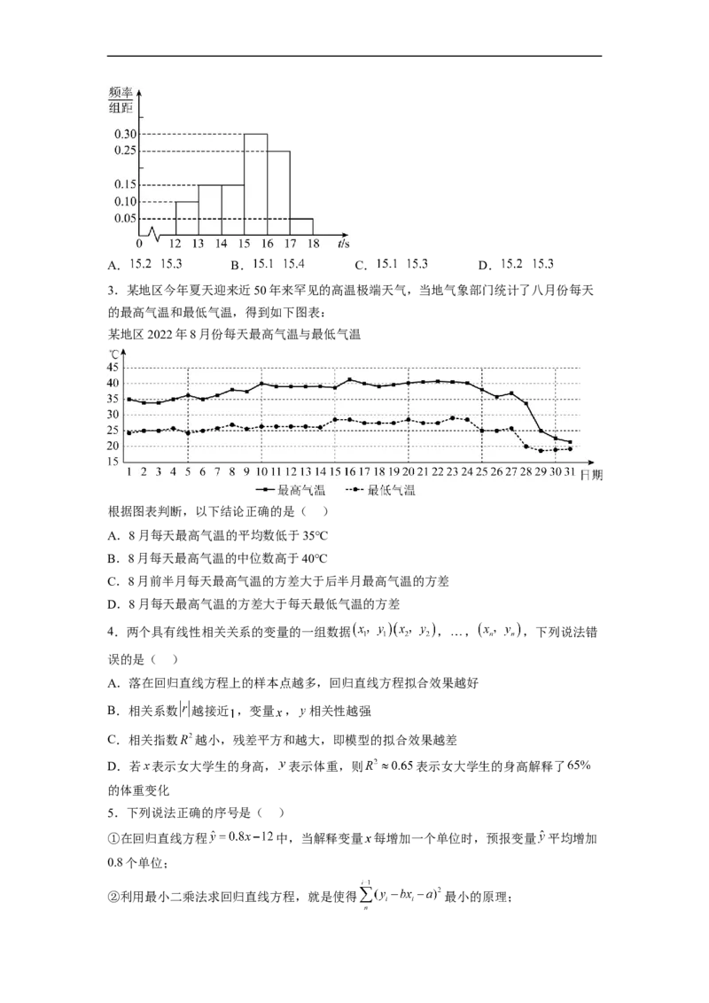 易错点13统计（学生版）_2.2025数学总复习_赠品通用版（老高考）复习资料_专项复习_备战2023年高考数学考试易错题（全国通用）