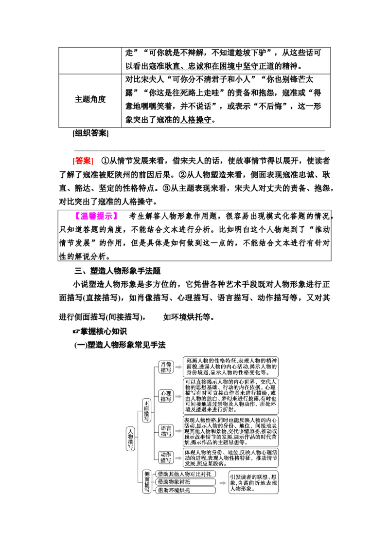 考点3小说的形象教案_01高考语文_22022年新高考资料_2022届一轮复习讲练结合_语文系列一_第3板块现代文阅读_专题3小说阅读_考点3小说的形象