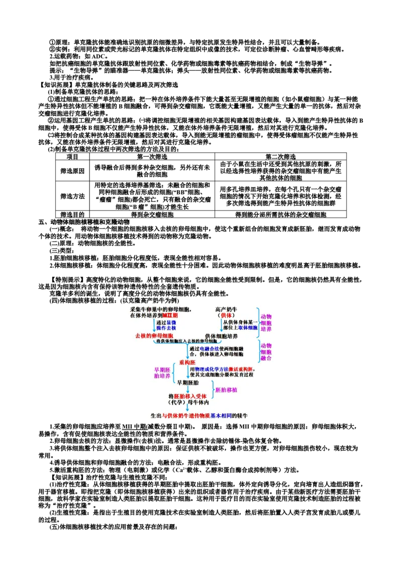 选择性必修3知识总结高二下学期生物人教版选择性必修3_高中九科知识点归纳。_人教版高中Word电子版试卷练习试题知识点全科_高中生物试卷习题_生物选修_选修3