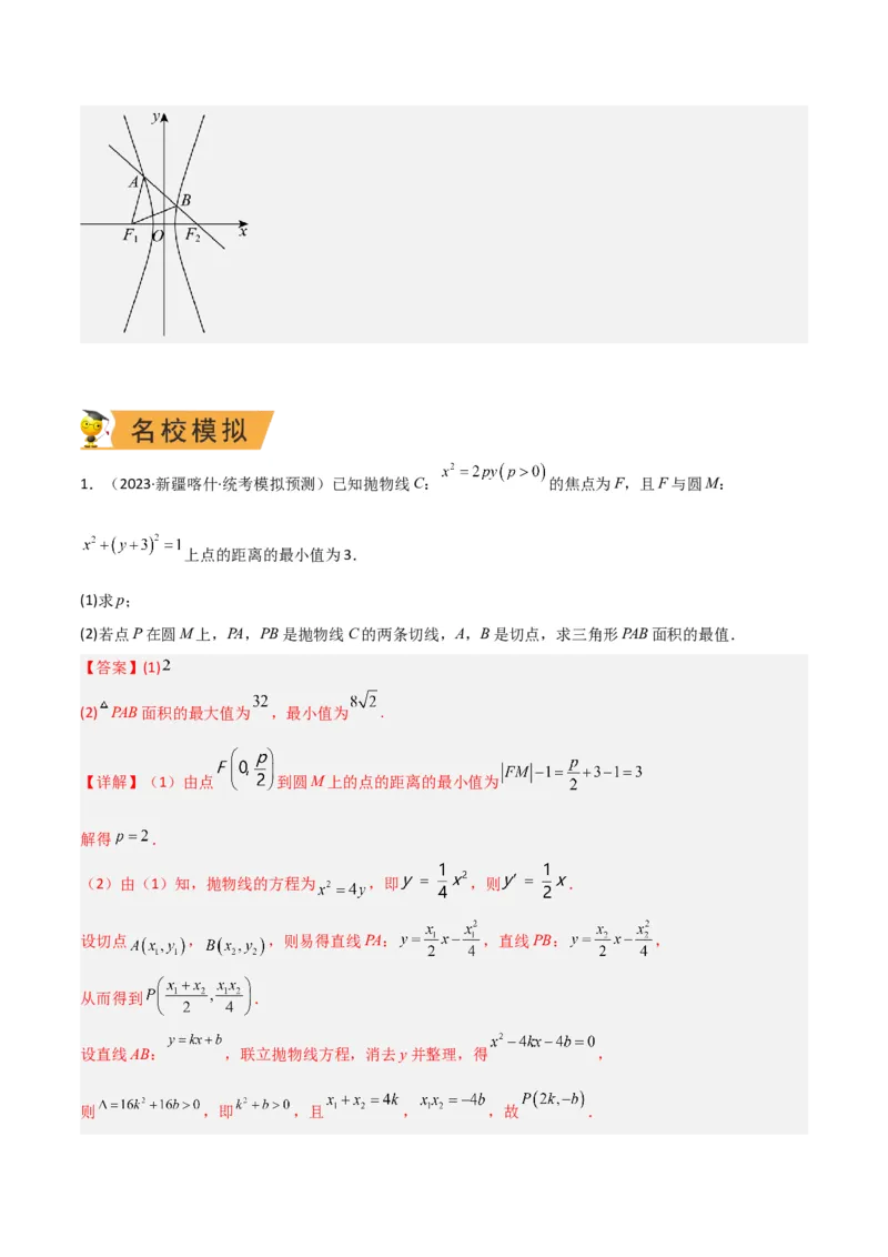 秘籍10圆锥曲线大题归类（7大题型）（解析版）_2.2025数学总复习_2023年新高考资料_备战2023年高考数学抢分秘籍（新高考专用）