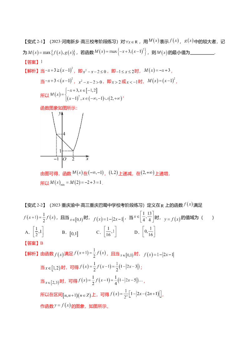热点2-2函数的最值（值域）及应用（8题型+满分技巧+限时检测）（解析版）_2.2025数学总复习_2024年新高考资料_3.2024专项复习_2024年高考数学热点&middot;重点&middot;难点专练（新高考专用）