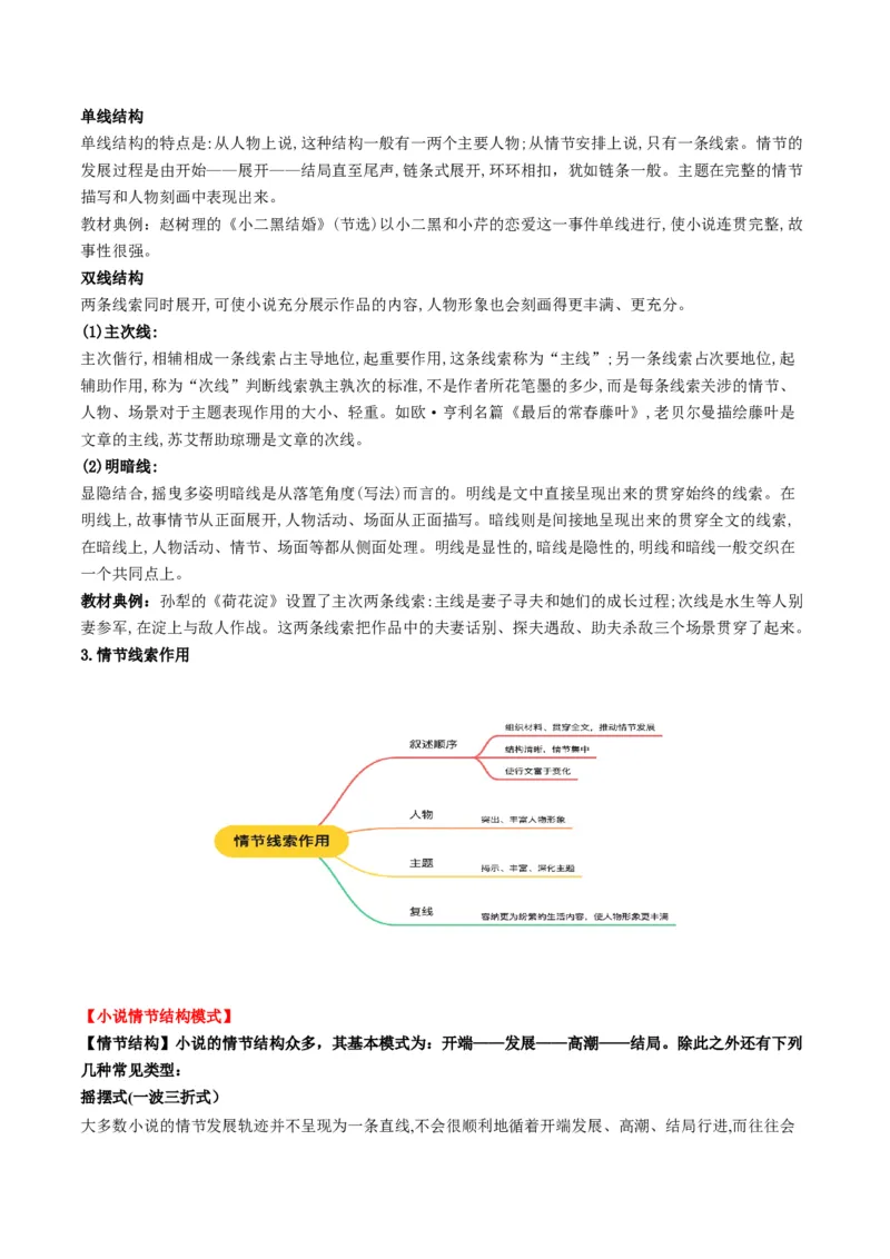 第02讲赏析情节（讲义）原卷版_01高考语文_52025年新高考资料_一轮复习_2025年高考语文一轮复习讲练测_小说阅读