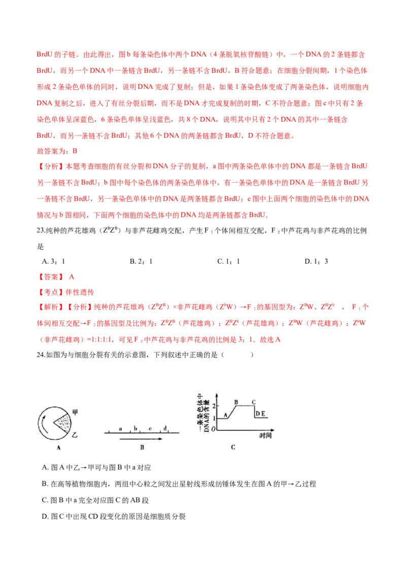 高一生物下学期期中测试卷02（人教版2019选择性必修2）（解析版）_高中九科知识点归纳。_人教版高中Word电子版试卷练习试题知识点全科_高中生物试卷习题_生物必修_必修2