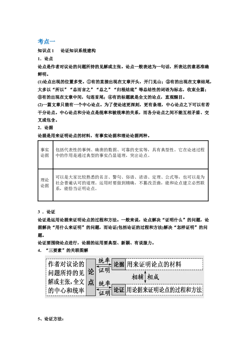 第03讲文本论证特点的分析与鉴赏（讲义）（解析版）_01高考语文_新高考复习资料_2024年新高考资料_一轮复习资料_高考语文一轮复习讲练测（课件+讲义+练习）（新高考）