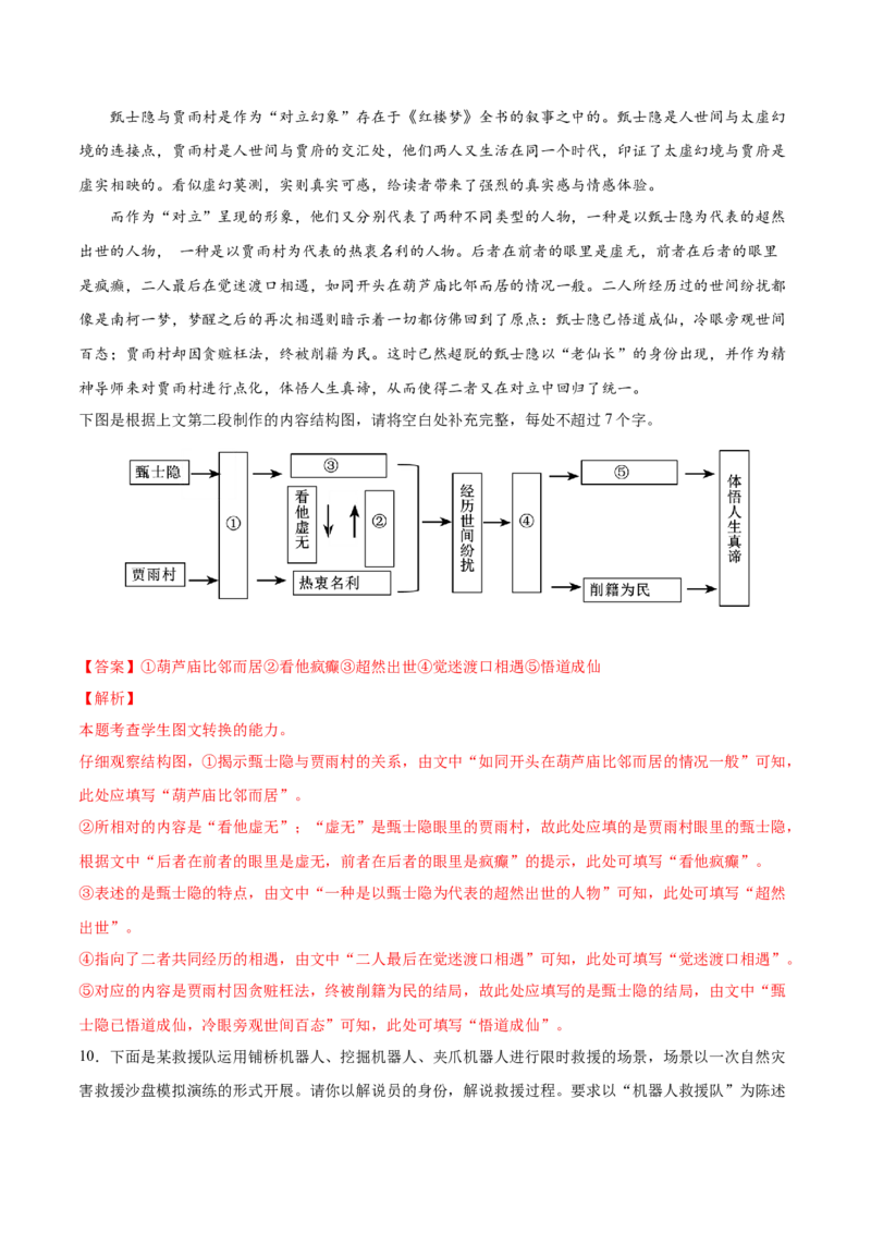 考向16图文转换-备战2023年高考语文一轮复习考点微专题（新高考地区专用）（解析版）_01高考语文_32023年新高考资料_一轮复习