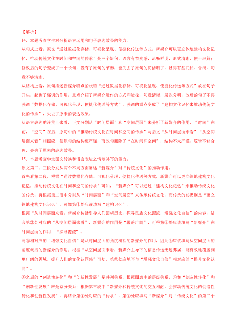 考向16图文转换-备战2023年高考语文一轮复习考点微专题（新高考地区专用）（解析版）_01高考语文_32023年新高考资料_一轮复习