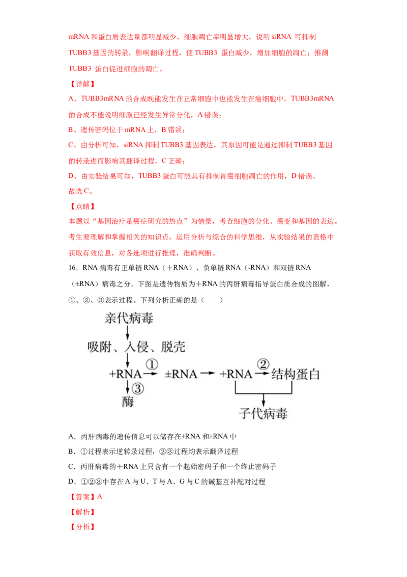 期末冲刺卷2-冲刺期末高一生物下学期期末拔高冲刺卷（2019人教版）（解析版）_高中九科知识点归纳。_人教版高中Word电子版试卷练习试题知识点全科_高中生物试卷习题_生物必修