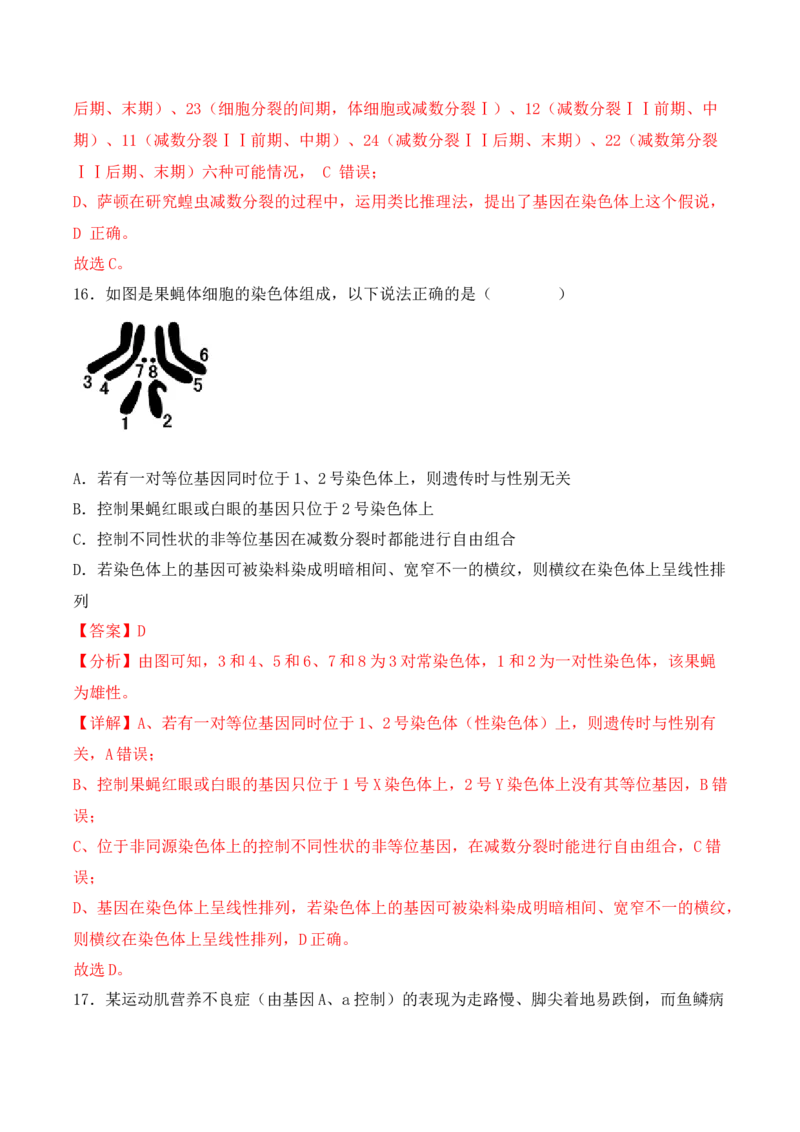 期中检测卷01（基础练）（考试范围：第1~3章）（解析版）_高中九科知识点归纳。_人教版高中Word电子版试卷练习试题知识点全科_高中生物试卷习题_生物必修_必修2