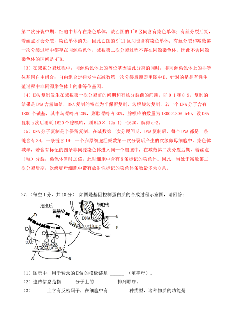期中检测卷01（基础练）（考试范围：第1~3章）（解析版）_高中九科知识点归纳。_人教版高中Word电子版试卷练习试题知识点全科_高中生物试卷习题_生物必修_必修2