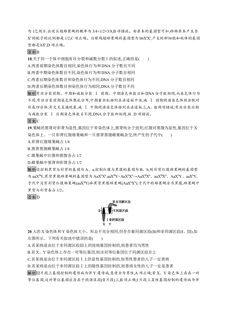 第2章《本章综合与测试》课时练习02_高中九科知识点归纳。_人教版高中Word电子版试卷练习试题知识点全科_高中生物试卷习题_生物必修_必修2_人教版生物必修二单元测试（012份）