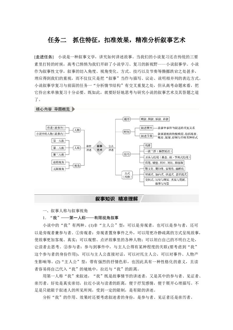 第7部分文学类文本阅读小说任务组三任务二抓住特征，扣准效果，精准分析叙事艺术_01高考语文_22022年新高考资料_2022年一轮复习各版本_382