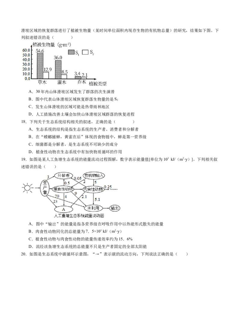 期末模拟卷01（考试版A4版）测试范围：人教版2019选择性必修1+选择性必修2_高中九科知识点归纳。_人教版高中Word电子版试卷练习试题知识点全科_高中生物试卷习题_生物选修_选修1