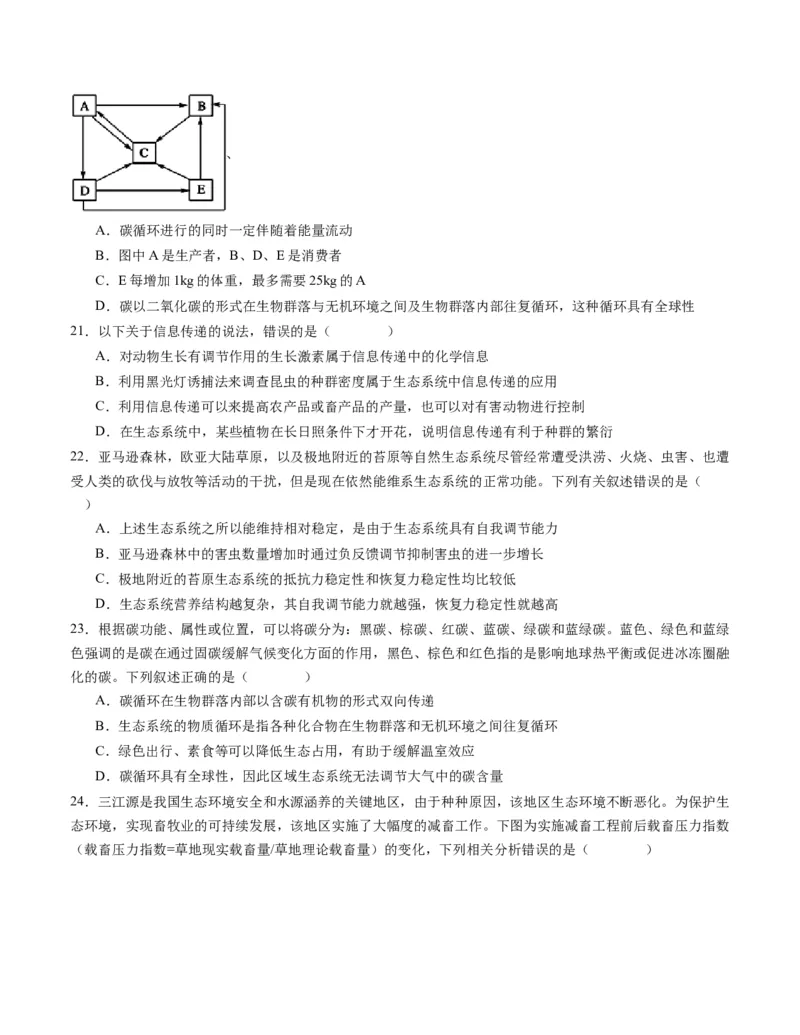 期末模拟卷01（考试版A4版）测试范围：人教版2019选择性必修1+选择性必修2_高中九科知识点归纳。_人教版高中Word电子版试卷练习试题知识点全科_高中生物试卷习题_生物选修_选修1