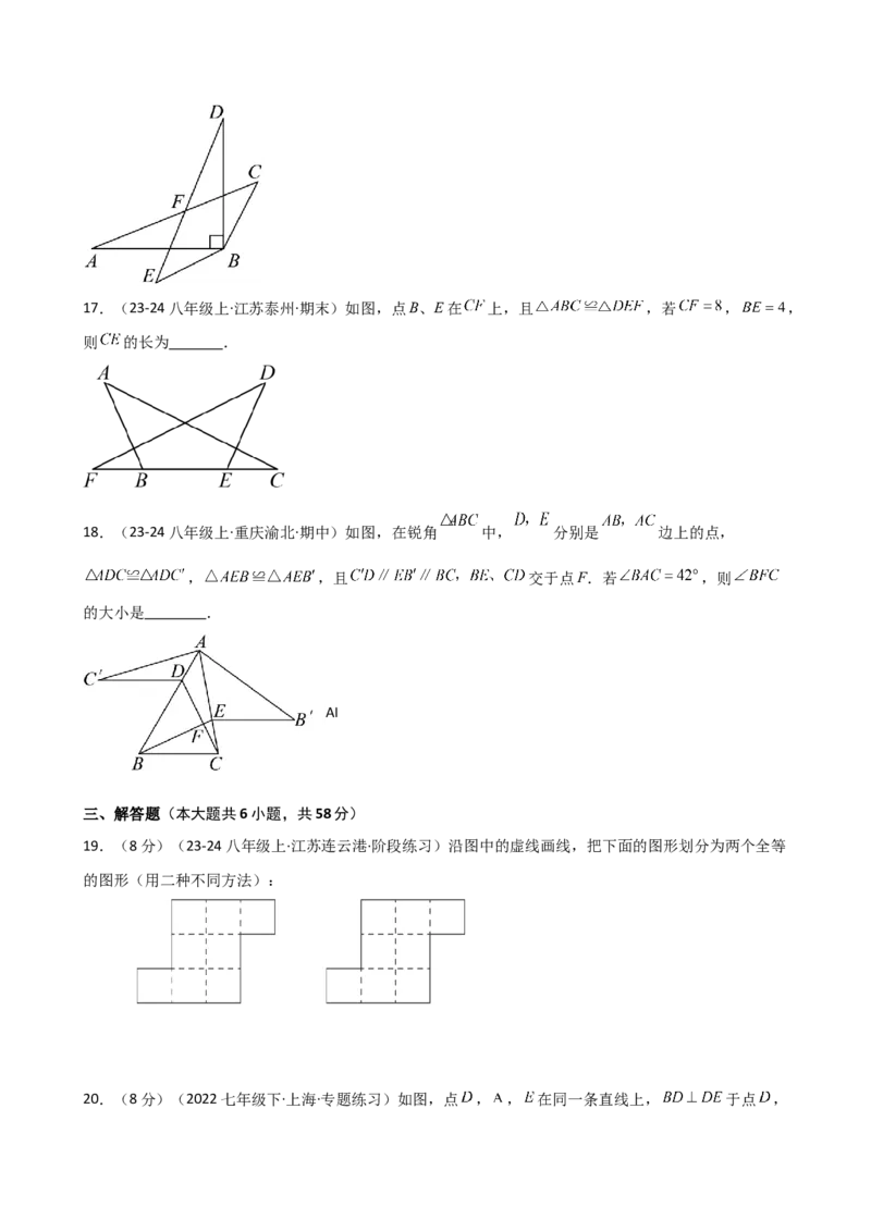 专题12.2全等三角形（精选精练）（专项练习）-（人教版）_初中数学_八年级数学上册（人教版）_专题突破练习-V4_2025版