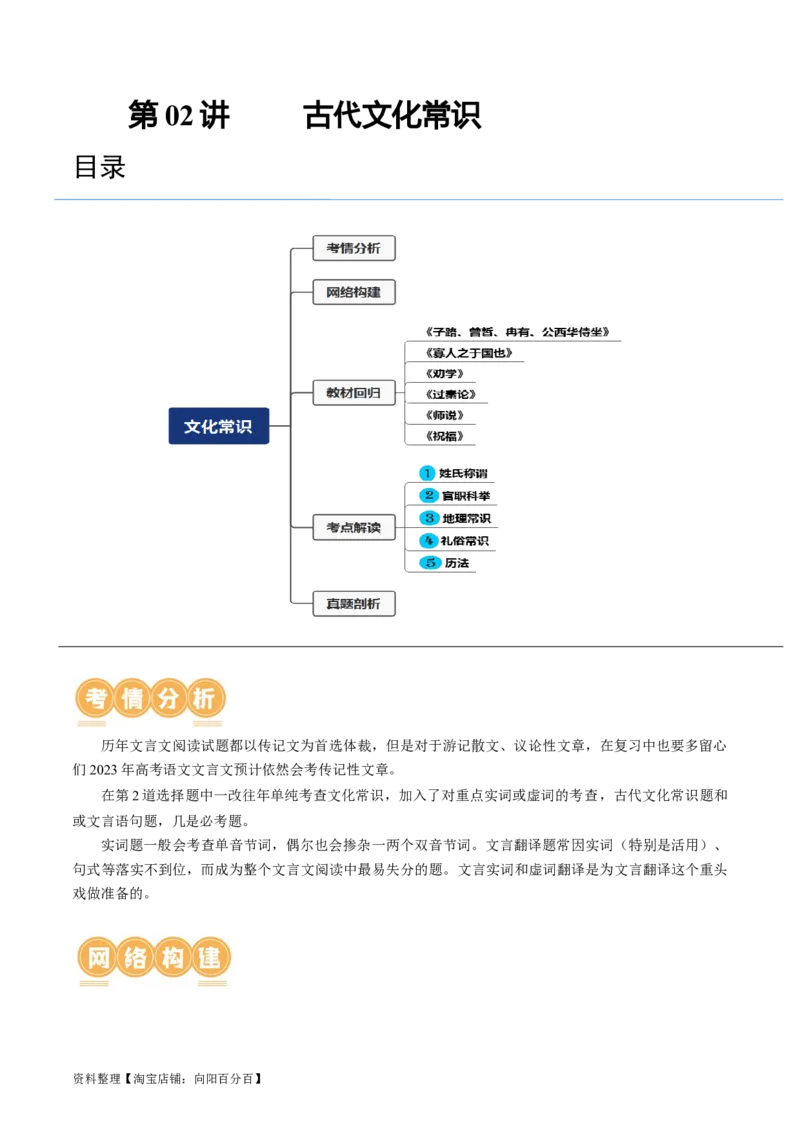 第05讲古代文化常识（讲义）（解析版）_01高考语文_新高考复习资料_2024年新高考资料_一轮复习资料_高考语文一轮复习讲练测（课件+讲义+练习）（新高考）_第二部分古代诗文阅读