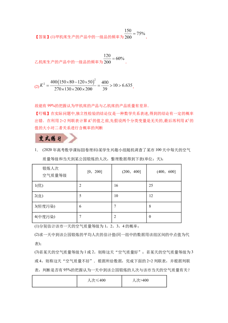 易错点14统计与统计案例-备战2022年高考数学考试易错题（新高考专用）（学生版）_2.2025数学总复习_2024年新高考资料_1.2024一轮复习_赠2022年高考数学考试易错题（新高考专用）