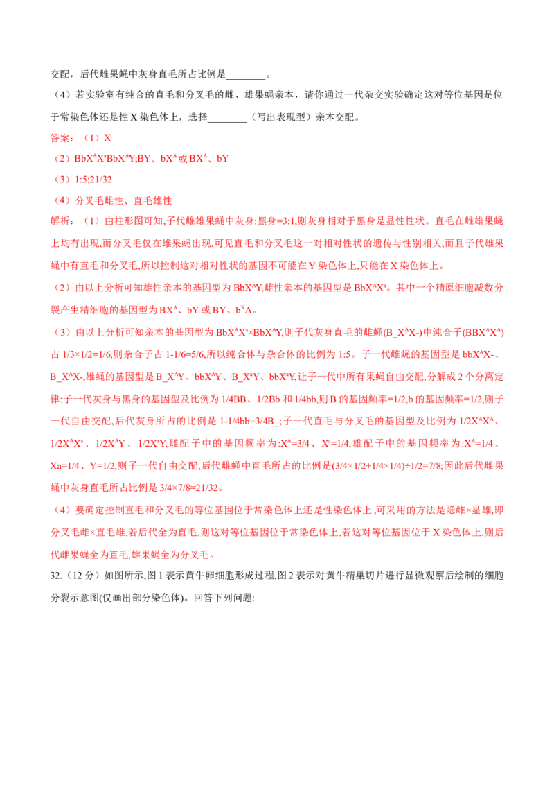 高一生物下学期期末测试卷01（新教材必修二）（解析版）_高中九科知识点归纳。_人教版高中Word电子版试卷练习试题知识点全科_高中生物试卷习题_生物必修_必修2