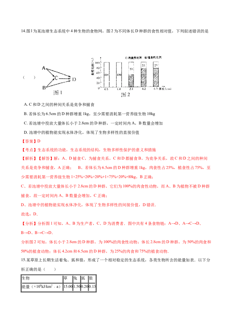 高二生物上学期期末测试卷03（人教版2019选择性必修2）（解析版）_高中九科知识点归纳。_人教版高中Word电子版试卷练习试题知识点全科_高中生物试卷习题_生物选修_选修2