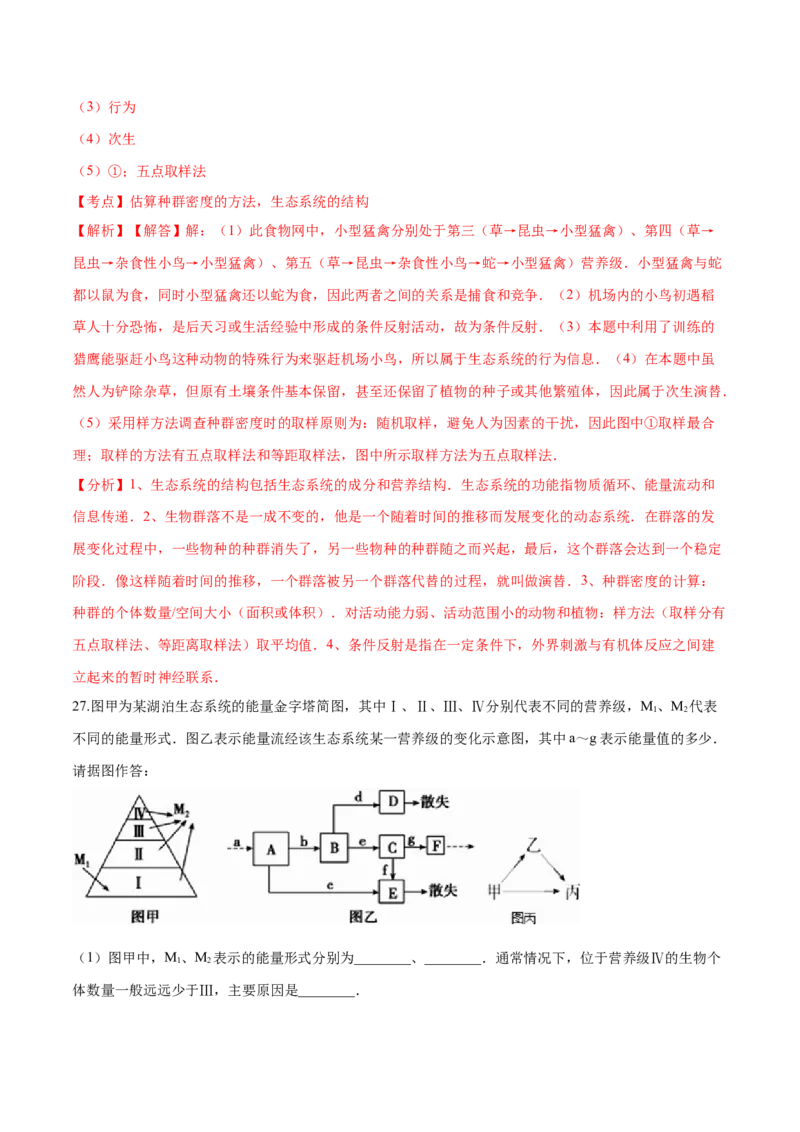 高二生物上学期期末测试卷03（人教版2019选择性必修2）（解析版）_高中九科知识点归纳。_人教版高中Word电子版试卷练习试题知识点全科_高中生物试卷习题_生物选修_选修2