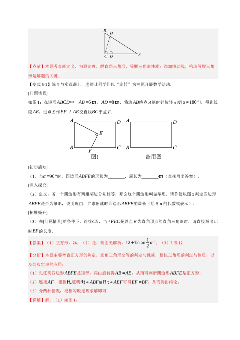 专题11锐角三角函数重难点模型（五大模型）（教师版）_初中数学_九年级数学下册（人教版）_重难点题型高分突破-U207
