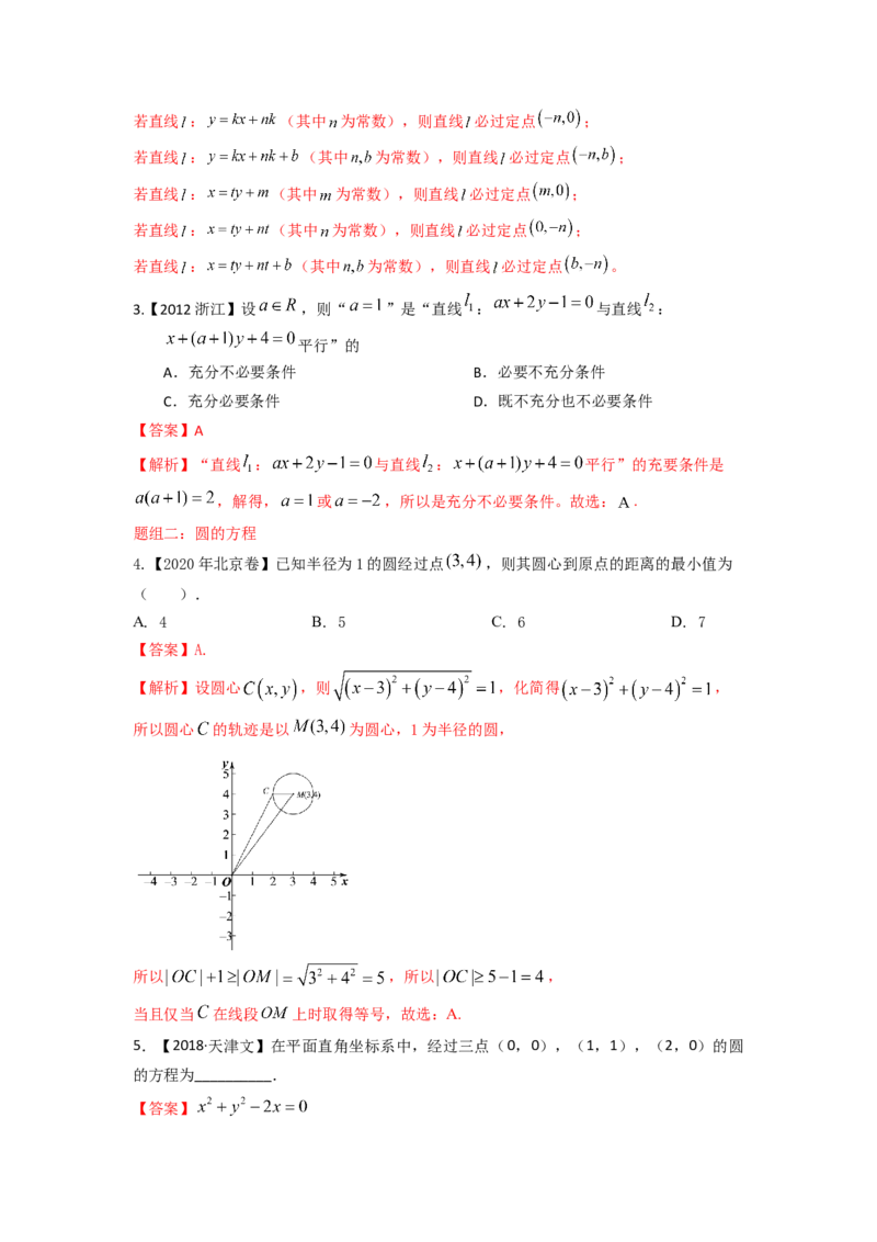 易错点15直线和圆答案-备战2023年高考数学易错题_2.2025数学总复习_赠品通用版（老高考）复习资料_一轮复习_2023年高考数学一轮复习易错题（含解析）