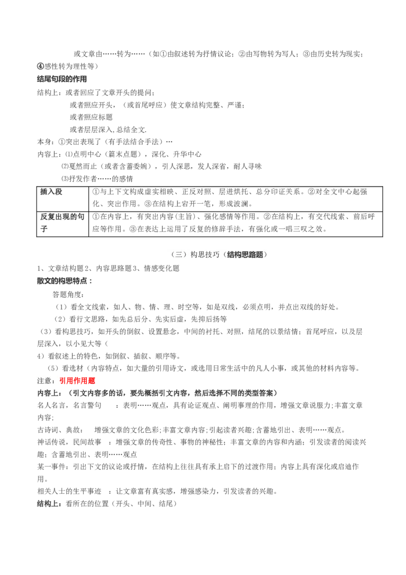 第03讲散文的表达技巧（讲义）（原卷版）_01高考语文_4.22024年新高考资料_1.2024一轮复习_2024年高考语文一轮复习讲练（新教材新高考
