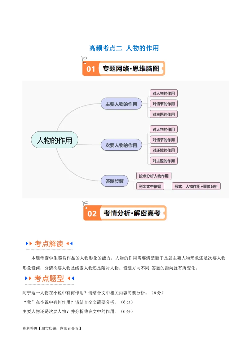 解密04文学类文本阅读小说之形象分析（讲义）（解析版）_01高考语文_新高考复习资料_2024年新高考资料_二轮复习资料_讲义_教师版（含答案解析）
