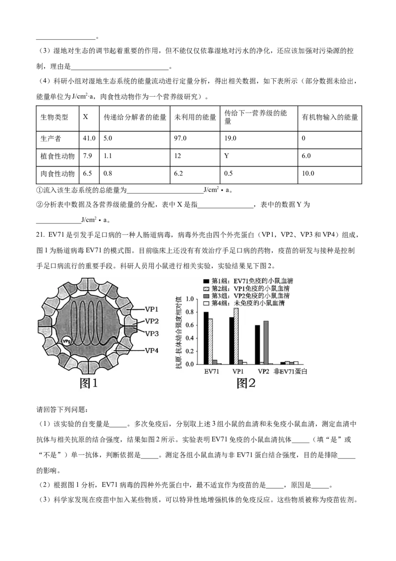 高二上学期期中生物试题（原卷版）_高中九科知识点归纳。_人教版高中Word电子版试卷练习试题知识点全科_高中生物试卷习题_生物选修_选修1_人教版生物选修一期中测试（012份）_226