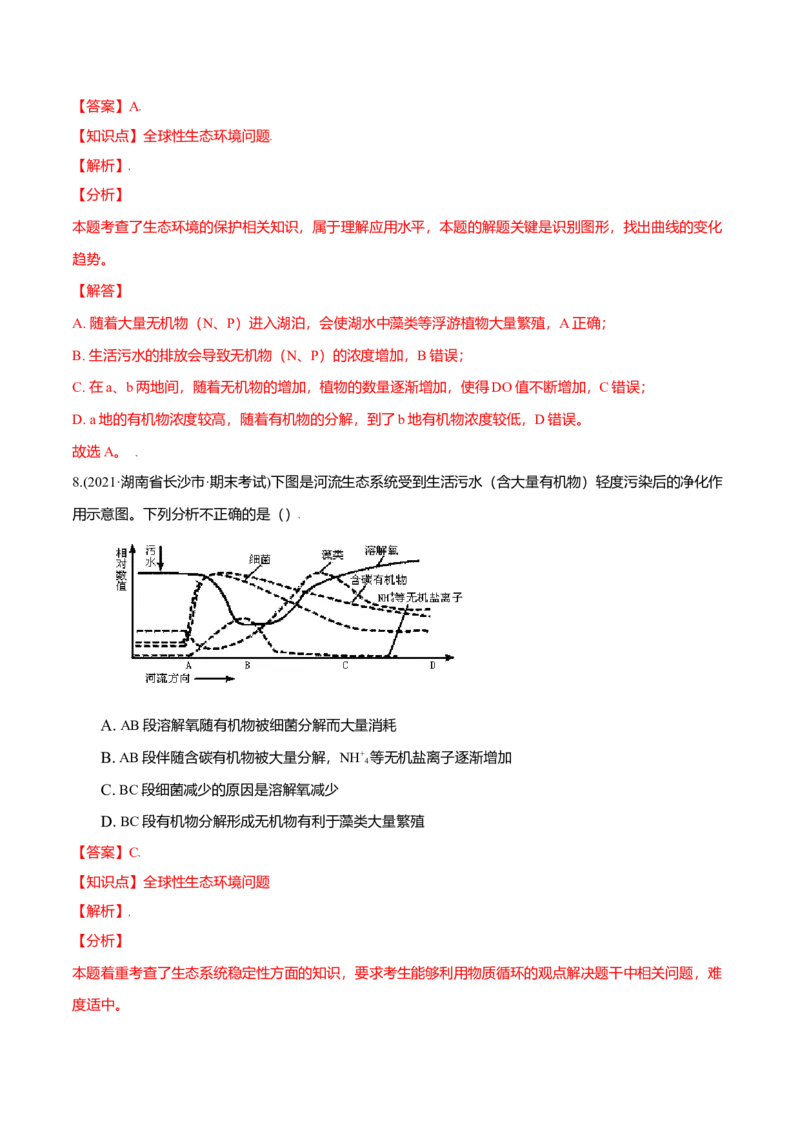 第04章人与环境（B卷&middot;提升能力）高二生物同步单元AB卷（人教版2019选择性必修2）（解析版）_高中九科知识点归纳。_人教版高中Word电子版试卷练习试题知识点全科_高中生物试卷习题_选修2